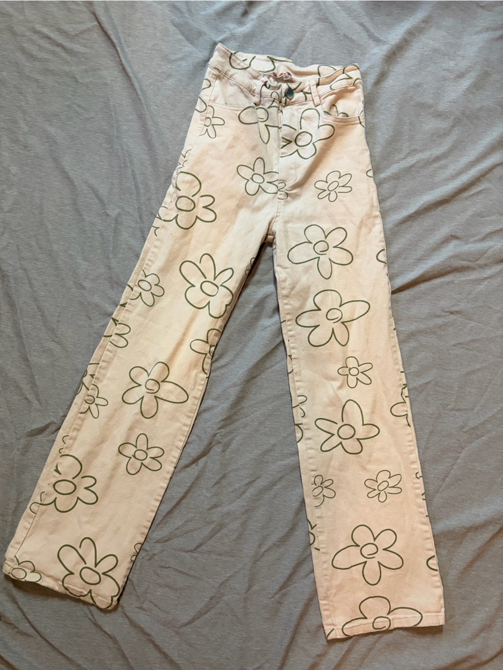 Floral Print Cream Kids pants size XS